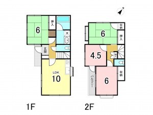 上尾市井戸木、中古一戸建ての間取り画像です