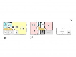 上尾市大字地頭方、中古一戸建ての間取り画像です