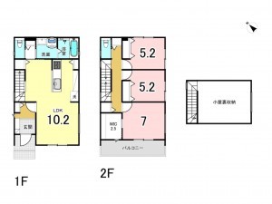 上尾市大字地頭方、中古一戸建ての間取り画像です