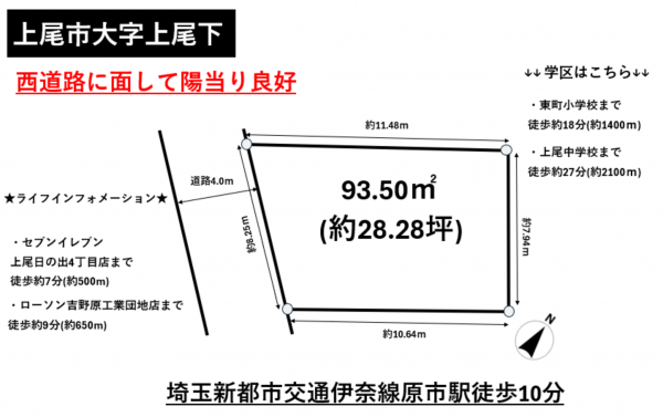 上尾市大字上尾下、土地の間取り画像です