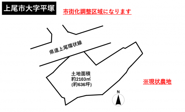 上尾市大字平塚、土地の間取り画像です