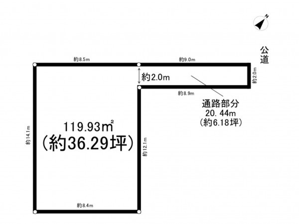 上尾市緑丘、土地の間取り画像です