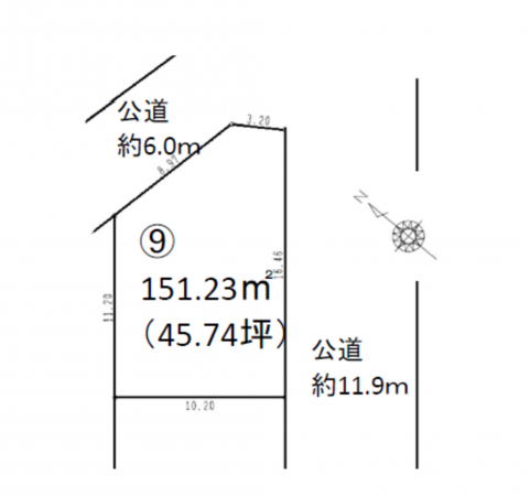 上尾市本町、土地の間取り画像です