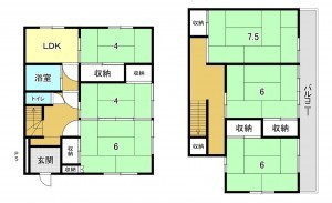 上尾市大字瓦葺、中古一戸建ての間取り画像です