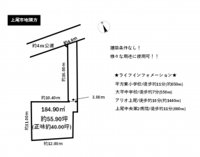 上尾市大字地頭方、土地の間取り画像です