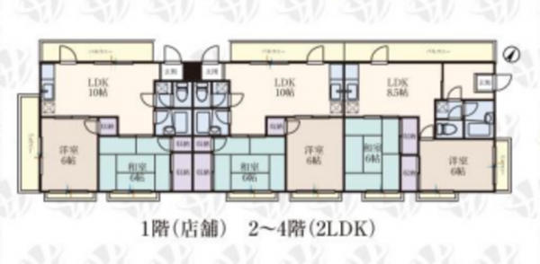 上尾市大字原市、収益物件/マンションの間取り画像です