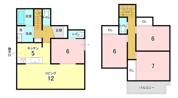 上尾市大字平塚、中古一戸建ての間取り画像です