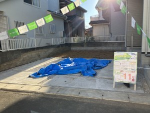 上尾市浅間台、新築一戸建ての駐車場画像です