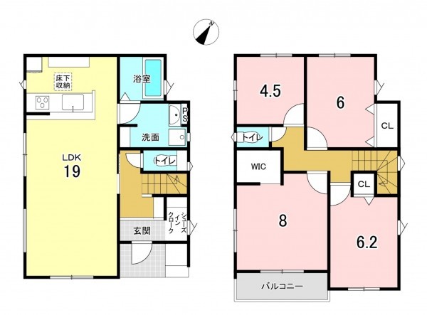 上尾市浅間台、新築一戸建ての間取り画像です