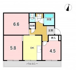 上尾市本町、マンションの間取り画像です