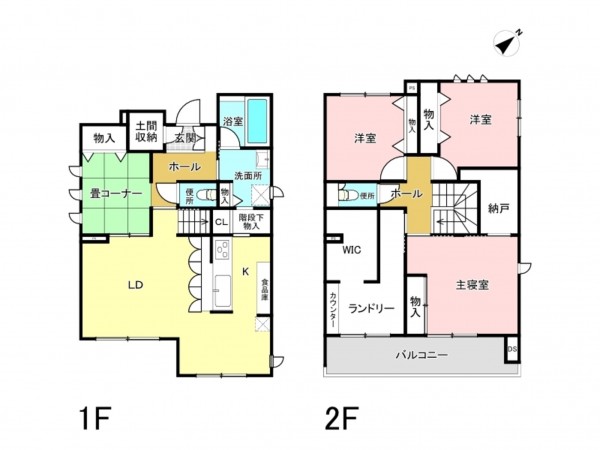 上尾市壱丁目南、中古一戸建ての間取り画像です