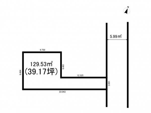 上尾市原新町、土地の間取り画像です