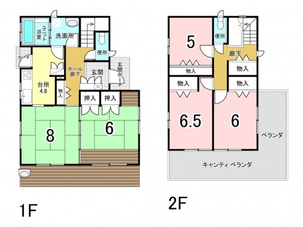 上尾市平塚、中古一戸建ての間取り画像です