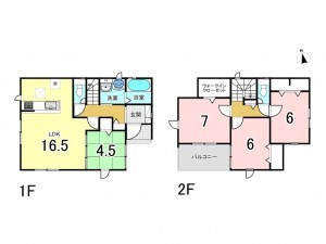 上尾市大字瓦葺、新築一戸建ての間取り画像です