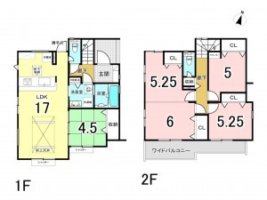 上尾市大字原市、新築一戸建ての間取り画像です