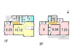 上尾市大字小敷谷、新築一戸建ての間取り画像です