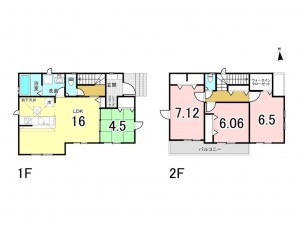 上尾市大字瓦葺、新築一戸建ての間取り画像です