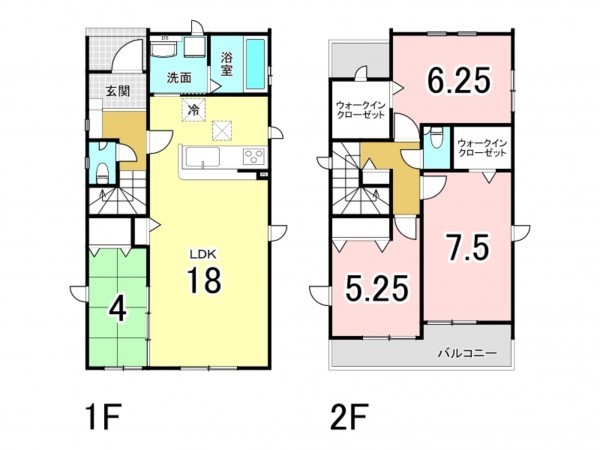 上尾市大字瓦葺、新築一戸建ての間取り画像です