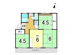 上尾市本町、マンションの間取り画像です