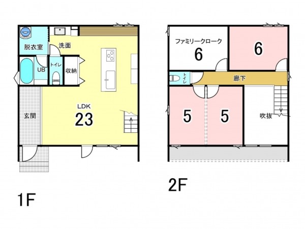 上尾市井戸木、新築一戸建ての間取り画像です