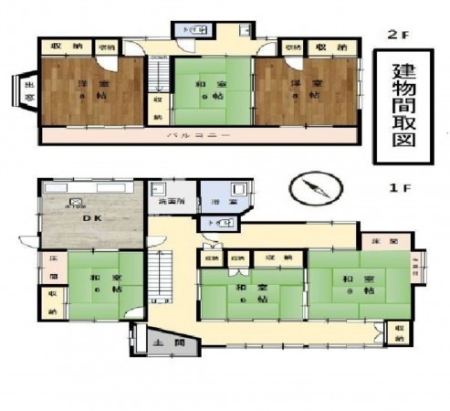 上尾市富士見、中古一戸建ての間取り画像です