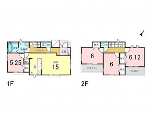 上尾市大字原市、新築一戸建ての間取り画像です