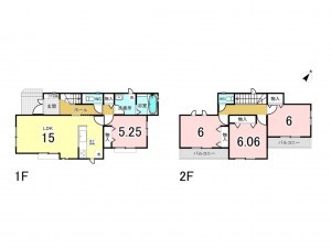 上尾市大字原市、新築一戸建ての間取り画像です