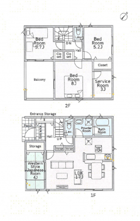 上尾市大字上尾下、新築一戸建ての間取り画像です