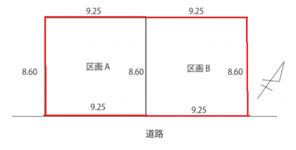 上尾市大字上、土地の間取り画像です