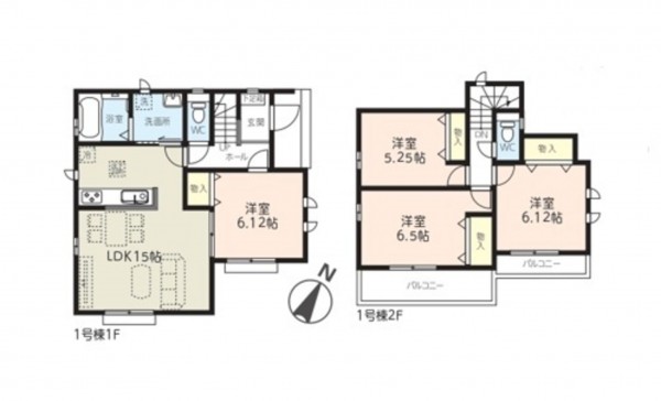 上尾市大字原市、新築一戸建ての間取り画像です