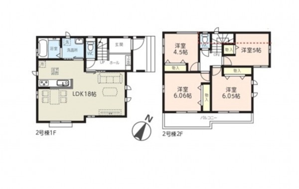 上尾市大字原市、新築一戸建ての間取り画像です