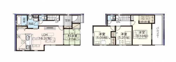 上尾市小泉、新築一戸建ての間取り画像です