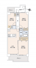 上尾市柏座、マンションの間取り画像です