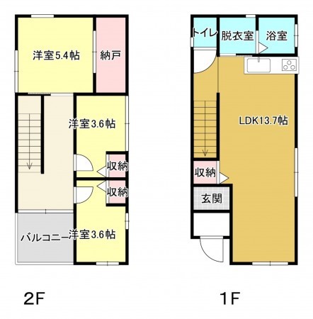 熊本市中央区国府、中古一戸建ての間取り画像です