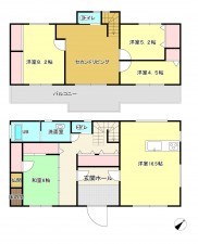 熊本市東区戸島西、中古一戸建ての間取り画像です
