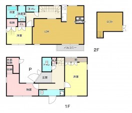 熊本市中央区黒髪、中古一戸建ての間取り画像です