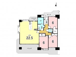 熊本市南区田井島、マンションの間取り画像です
