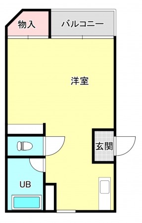 熊本市中央区黒髪、マンションの間取り画像です