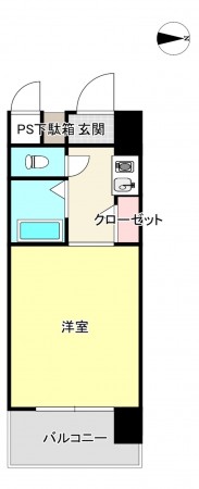 熊本市中央区坪井、マンションの間取り画像です