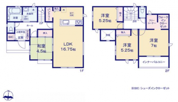 熊本市中央区菅原町、中古一戸建ての間取り画像です