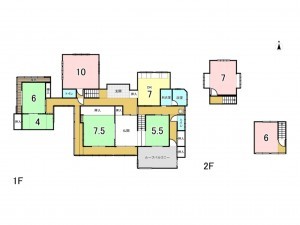 熊本市中央区京町、中古一戸建ての間取り画像です