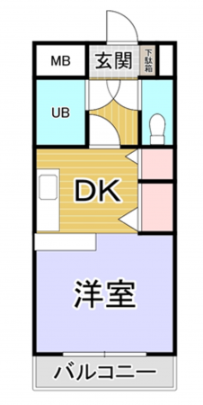 熊本市中央区新屋敷、マンションの間取り画像です