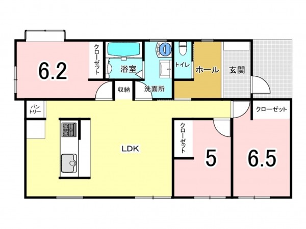 熊本市南区八分字町、中古一戸建ての間取り画像です