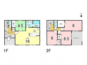 熊本市南区城南町舞原、新築一戸建ての間取り画像です