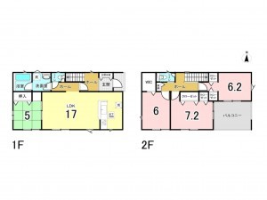熊本市東区下江津、新築一戸建ての間取り画像です