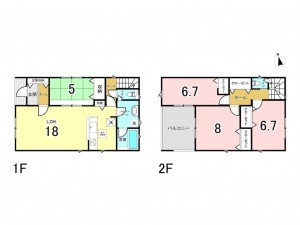 熊本市南区城南町宮地、新築一戸建ての間取り画像です