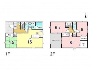 熊本市南区富合町田尻、新築一戸建ての間取り画像です