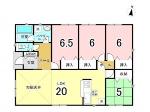 熊本市南区野田、新築一戸建ての間取り画像です