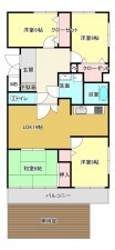 熊本市中央区新大江、マンションの間取り画像です
