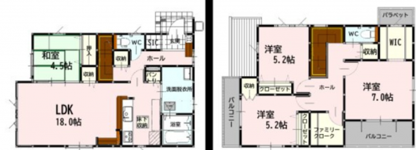 熊本市南区富合町杉島、新築一戸建ての間取り画像です